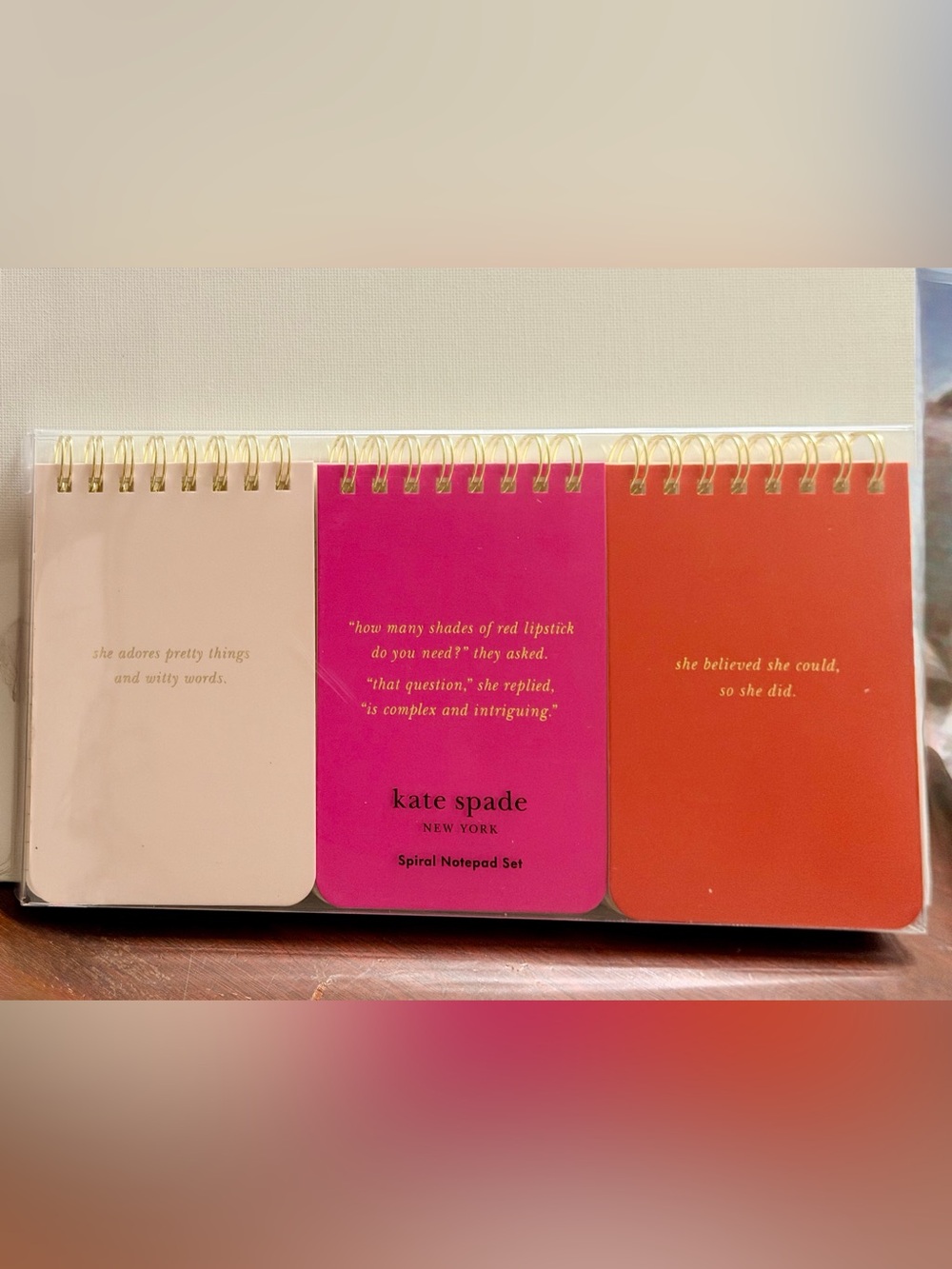 kate spade Spiral NWT Notepad Set in Pink, Hot Pink & Coral